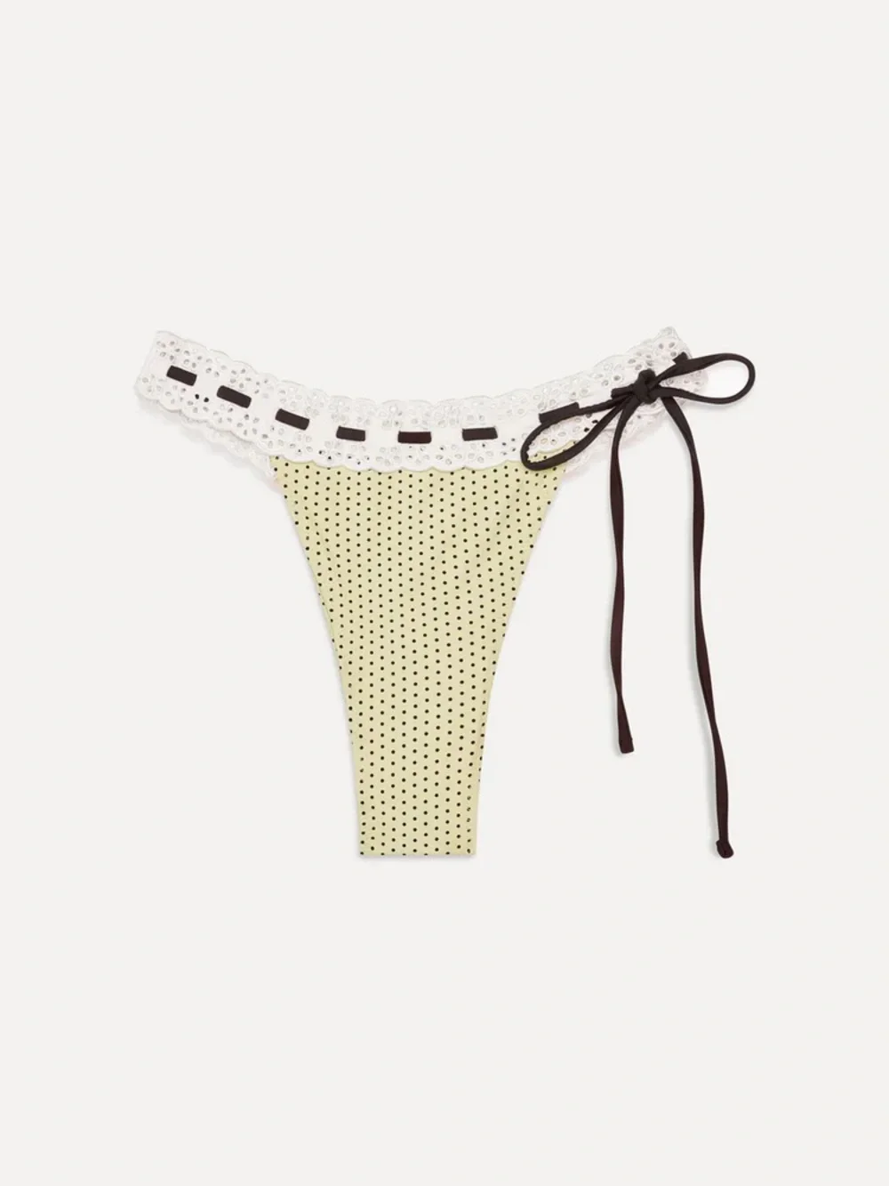Lacey Micro Bikini Bottom in Lemon Dot by FRANKIES BIKINIS